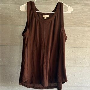 Umgee Brown Tank Top with Relaxed Fit and Soft Fabric